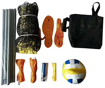 Utomhus volleyboll nät set, professionell volleyboll och ballongnät för utomhus | Trädgård med stålstolpar med justerbar höjd, soli nylonnät