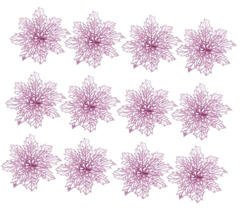 FUNOMOCYA 12 Stück Künstliche Weihnachts-blumenornamente Blumenschmuck Für Weihnachtsbaum-deko Kunstblumen Für Tischdeko