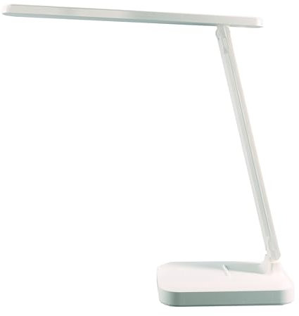 Unilux KAPA, Lampe de Bureau LED, Pliable, 3 Niveaux d'Intensité Lumineuse, Contrôle Tactile, Port USB, Blanc, Design Épuré et Pratique