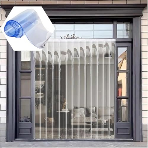 SYFXZZDS PVC Streifenvorhänge Lamellen Transparenter Kunststoffvorhang, PVC Industrie Streifenvorhang für Lagerhäuser, Fabriken, Supermärkte, Einkaufszentren, Lagerhallen(90x270cm/35.43x106.3in)