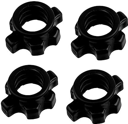 BRIGHTFUFU 4pcs Dumbbell Rod Nuts Collars for Secure Weight Locking Home Gym Accessories for Weightlifting and Fitness Equipment