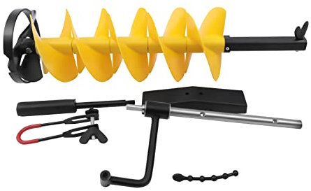 Trapano elettrico per ghiaccio in nylon, adattatore per trapano a batteria da 8'', trapano manuale, trivelle per ghiaccio con asta di prolunga regolabile da 14 pollici, clip per trapano elettrico pe