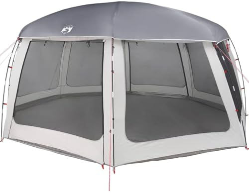 vidaXL Poolzelt mit abnehmbarem Überzelt Netzwänden Grau 690x690cm