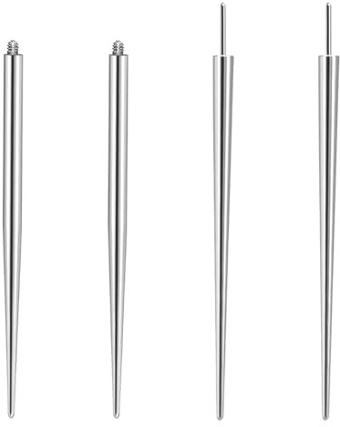 Pluvyze 4 Stück Piercing Einführhilfe, Piercing Taper Pin Taper Einsteckstift Körper Stretching Assistent Augenbraue Assistent Tool, 14G 16G 18G, Geeignet für Ohr/Nase/Lippe/Bauch/Brustwarze/Zunge