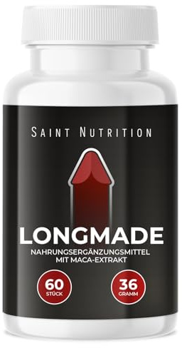 Saint Nutrition® Longmade – Männer Formel mit Maca & L-Arginin | Premium Komplex für den Mann – 60 vegane Kapseln – Ohne Zusatzstoffe