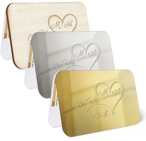 Biglietto Augurale Porta Soldi Laurea Personalizzata – Elegante Contenitore Regalo in Plexiglass Oro/Argento o Legno con Interno in Cartoncino Pregiato – Incisione Laser Inclusa (FPS04)