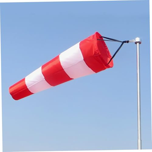 Wind Sock 59 Inch Reflective Red & White Striped Windsock Waterproof Lightweight Polyester Wind Vane for Outside, Yard, Socks, Sock