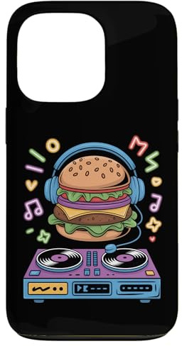 Dj Food Burger Avec Casque Et Platines Pour Les Fêtes Coque pour iPhone 13 Pro