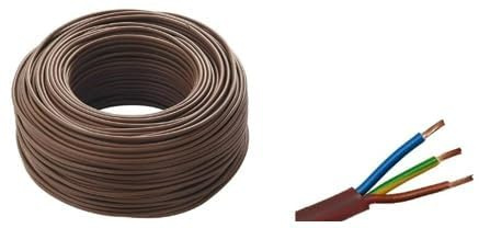 Cavo Elettrico FS18OR18 3G1,5, Multipolare Isolante, Marrone, matassa 20 Metri