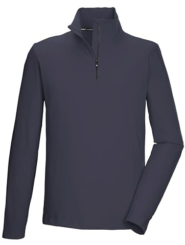 killtec funktionell skjorta för män med ståkrage och dragkedja KSW 71 MN FLX SHRT, mörk stålblå, 4XL, 43465-000