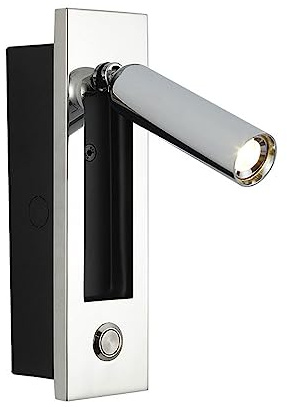 Lampada da parete a LED per testiera della camera da letto, girevole a 350° e lampada da lettura pieghevole a 92°, faretto decorativo da comodino con interruttore a pressione, bianco caldo 3000 K