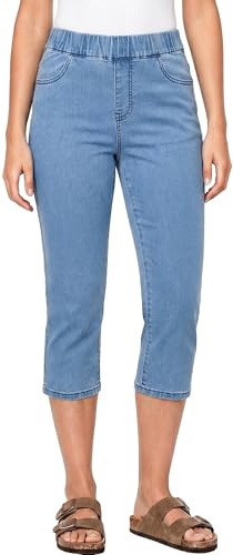 Vetinee Women's Jeans Cropped Jeggings Breezy Blue Size Large Fits UK 16-18