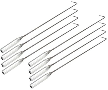 POPETPOP 8pcs Steel Stove Fire Hooks 40cm Long Barbecue Ash Cleaning Tools Fireplace Fire Pit Poker Sticks Heating Stove Accessories for BBQ and Home Use