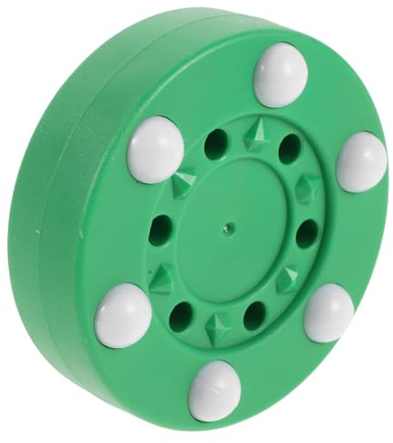 DECORNIJIA Roller Hockey Training Puck 3 Inch Regulation Size with 6 Roller Beads, Green Inline Hockey Puck for Competition and Practice on Asphalt, Concrete, and Court Surfaces