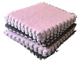 Ineinandergreifende Plüsch-Schaumstoffmatte Weiche Plüschmatte, Eva-Schaum, Puzzle-Teppich, warm, ineinandergreifende Teppiche, Säuglingsteppich, 30 x 1 cm(Color 6,10Pcs)