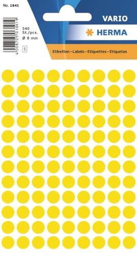 HERMA 10 x Vielzweck-Etiketten 8mm gelb VE=540 Stück