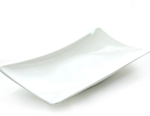 WXiaJ-assiette Plaque rectangulaire en os porcelaine Vaisselle Plat sucré Petit Plat Blanc Lot de 5