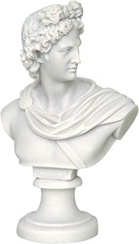 Unbekannt Griechischer Gott der Musik Apollo/Büste (Alabaster Statue/Skulptur 31 cm / 12 Zoll)