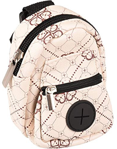 Flamingo Porta Sacchetti Cane - Vito Beige - Pochette in PU & Pelle - Chiusura Lampo - moschettone - 1 Rotolo Incluso