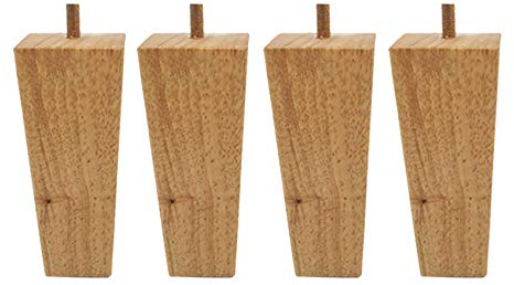 LLPEIJIE026 4er Set Holz Möbelfüße,Möbelbeine,gerade eckig Eichefüße,Tischbeine,TV-Schrank Füße,Ersatz Schrankfüße,Tischfuß,mit vorgebohrten M8 2.3cm Bolzen,für Sofa,Bett,Couch,Ottomane(12cm)