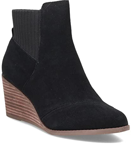 TOMS Women's Sadie Ankle Boot, Black Suede, 12
