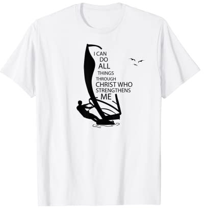 Windsurfing Segel Surfbrett Windsurfen christliches Windsurf T-Shirt