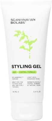 Scandinavian Biolabs Styling Gel | Soft Hold, High Shine, Lightweight Formula, Silicone-Free, Fragrance-Free, Prevents Dryness with Long-Term Use, 100 mL/ 3.4 Oz