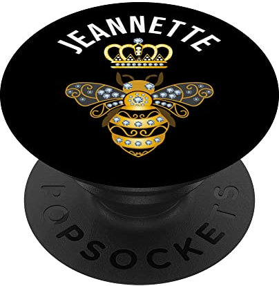 Jeannette Nom Jeannette Anniversaire Reine Couronne Abeille Jeannette PopSockets PopGrip Interchangeable