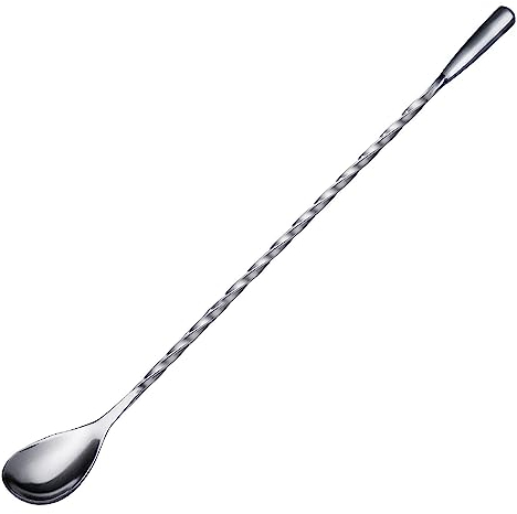 Westmark Barlöffel James – praktisches Bar-Zubehör zum Mixen von Cocktails, hochwertiger Spiral-Löffel für leckere Longdrinks, langer Stiel – Edelstahl 18/8, Silber