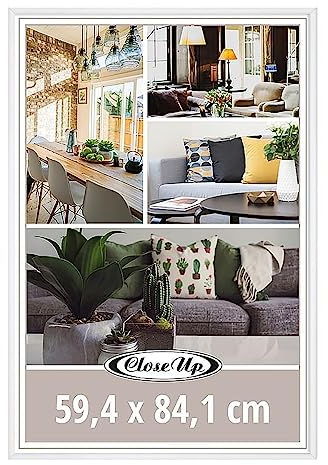 Close Up Posterrahmen DIN A1 weiß Kunststoffleiste 59,4 x 84,1 cm (Leistenbreite 12 mm), PVC-Scheibe (unzerbrechlich)