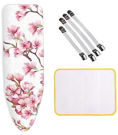Extra Large Ironing Board Cover 125x45cm, Adjustable Ironing Board Cover XXL, Scorch Resistant Coating - Extra Thick Padding 4 Clips and Anti-iron Cloth