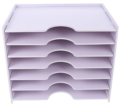 NUOBESTY Weiße Aufbewahrungsbox Mehrschichtbox Dokumentenhalter Aktenbox Büro Storage Fall Bücher Halter Desktop Lagerung