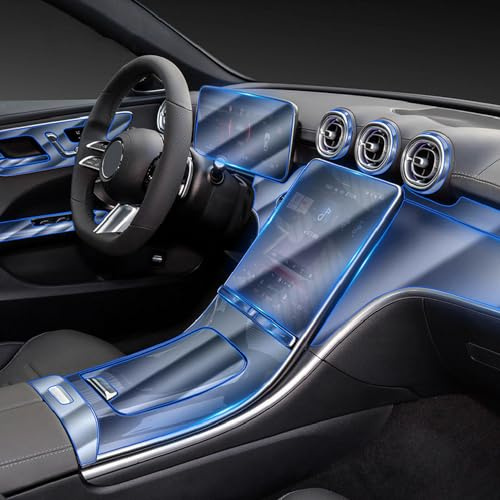 JCAKES Interno dell'auto Console centrale Pellicola protettiva in TPU trasparente Pellicola antigraffio Accessori,Per Mercedes-Benz Classe C W206 2022-2023