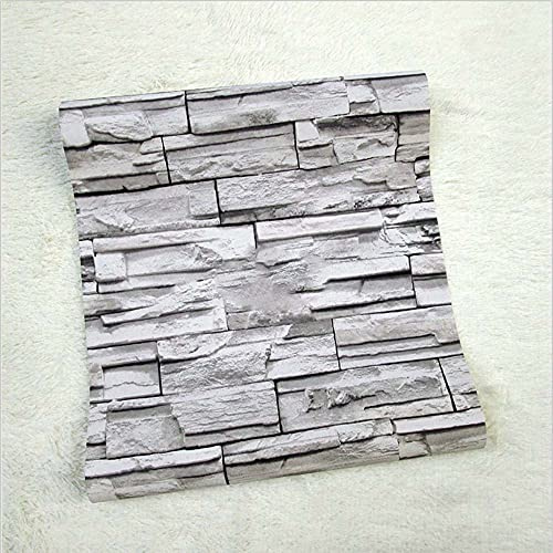 YNTHime Chinese Style 3D Stereoscopic PVC Retro Personality Brick Pattern Hair Salon Restaurant Clothing Store Wallpaper Non-Pasted1.73'W x 32.8'L (Gary)