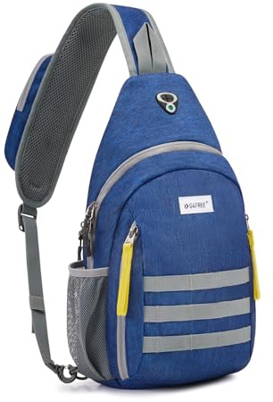 G4Free Axelväska RFID-blockerande Crossbody ryggsäck resa bröstväska vandring dagväska för kvinnor män utomhussport, Mörkblått