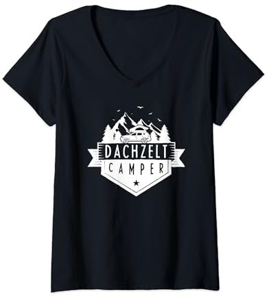Damen Dachzelt Camper Für Fans Von Dachzelt Camping Geschenk T-Shirt mit V-Ausschnitt
