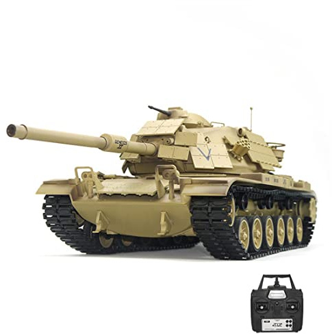 BAUBAUPLAY 1:16 Kampfpanzer Modellbau, 2.4G US M60A1 Militär Panzer Mit Raucheffekten, Spielzeug Modellbausatz für Militärfans und Erwachsene (Basisversion)