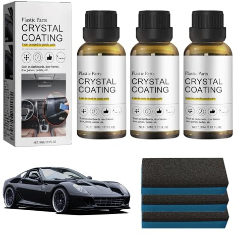 Mailfull Kunststoffteile Kristalline Beschichtung 3 Stück Auto-Plastikteile-Renovierungsmittel Crystal Coating Kunststoff, Car Plastics Restorer Auto-Kunststoff-Restaurator