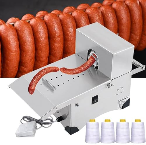 Automatic Sausage Tying Knotting Machine,200W Electric Stainless Steel Sausage Binding Strapping Machine - Commercial Sausage Linker for Restaurant