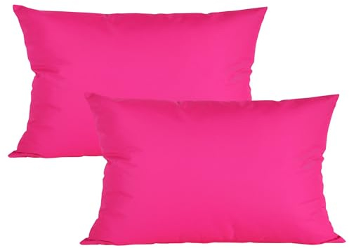 JACK 2er Set 40x60cm Outdoor Kissenhülle Kissenbezug Wasserfest Sitzkissen Lounge Kissen Garten Stuhl Lotus Effekt, Farbe:Pink