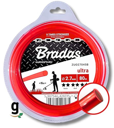 Gardazon ULTRA Trimmerfaden rund 2,7mm x 80m, EXTREM ROBUST für professionelle Nutzung - hohe Abrieb- und Hitzeresistenz, Mähfaden für Freischneider 9-fach verstärkt Rasentrimmer Faden