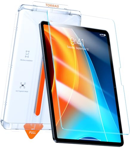 TORRAS for iPad Pro 13 Inch Screen Protector M5 2025 & M4 2024, Military Grade Shatterproof, TOP 9H+ Tempered Glass, One-Pull Installation, Anti-Scratch, Bubble Free, Apple Pencil Compatible, HD Clarity