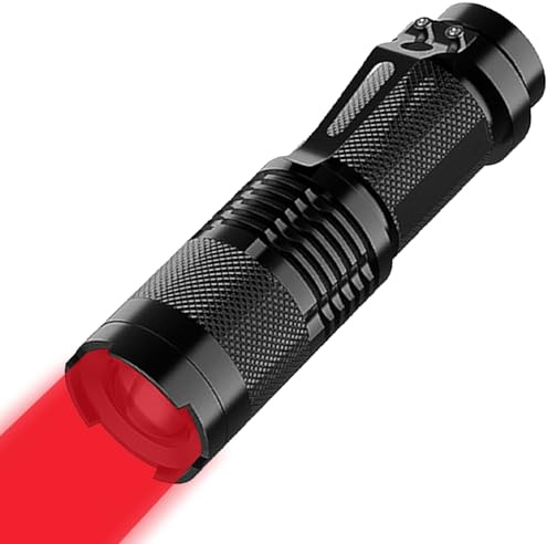 MVIOCS Mini lampe de poche LED vert/rouge/bleu, 3 modes d'éclairage, lampe torche étanche zoomable pour extérieur, lampe torche en métal robuste pour camping, activité d'observation nocturne,
