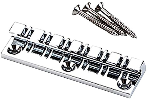 Metall Gitarrenbrücke Silber 12-saitige, für E-gitarre | Feste Sattel Ausführung, Präzise Klangübertragung, Einfache Montage, Kompatibilität für Instrumente