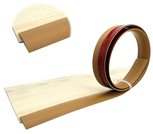 3.3Ft Lange Boden Übergang Streifen, Selbstklebend PVC Übergangsprofil, Für Teppiche Und Bodenkanten, Leicht Zu Reinigende Übergangsleiste, Für Türschwellen(Brown,3CM*1.0M(3.3FT))