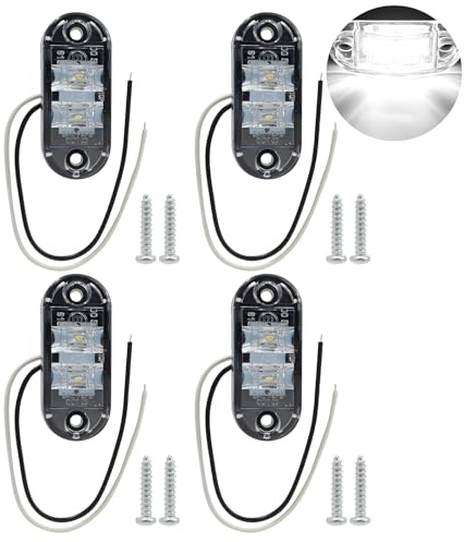 LEIBOCHAO LED Feux Latéraux Éclairages,4 pcs Feux Gabarit Remorque,12 / 24V, Convient pour les remorques de voitures, les camions, les caravanes, les autobus, les fourgonnettes et les motos