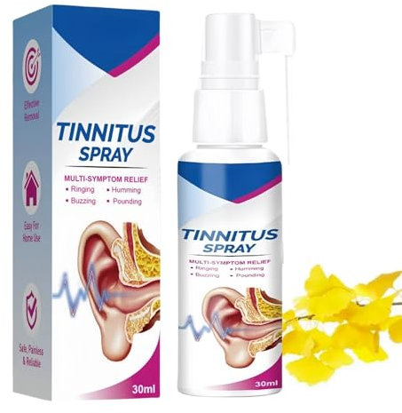 Tinnitus Relief Spray,Ear Wax Remover Spray,Tinnitus Relief for Ringing Ears,Quick Relief of Discomfort Spray,Ear Calm Spray,Natural Tinnitus Treatment,Ear Cleaning and Itch Relief,Drops for Tinnitus