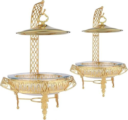 ZOLPINL Chafing Dish Buffet Set, Hanging Lid Dining Stove, Stainless Steel Hanging Lid Stove for Buffet Warmer with Water & Food Pan for Home Wedding Parties Events