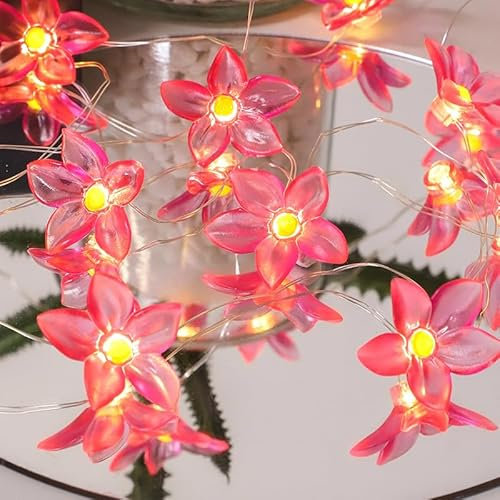 KOBOKO Lichterkette Blumen, 2M 20 LED Blumen Lichterkette, Lilien Lichterketten Batteriebetrieben, Warme Farbe Dekorative Lichter für Garten, Hochzeit, Innen, Außen, Terrasse, Bäume, Partysdeko