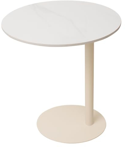 Cre Cra Modernes Design-Beistelltisch mit Edelstein-Marmorplatte & Metallgestell - Robuster Tisch für Wohnzimmer, Schlafzimmer & Büro, kompakt, leicht zu reinigen